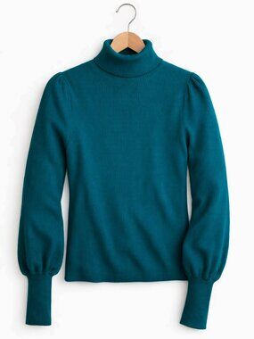 J.Crew Wool Balloon Sleeve Ribbed Turtleneck Sweater Puff Sleeve | Size XXS